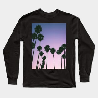 Tropical landscape palms, Pink, Nature print Long Sleeve T-Shirt